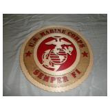 USMC Semper Fi Wood Cut Sign / Wall Hang