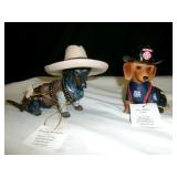 2pc Hamilton Dachshund Firefighter & Cowboy Figure