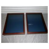 2pc Shadow Box Wood & Glass Display Cases