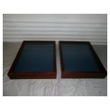 2pc Shadow Box Wood & Glass Display Cases