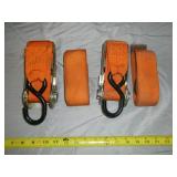 Pair of Heavy Duty Ratchet Straps / Cargo Straps