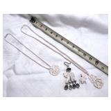 Vintage Carved Celluloid / Bone Pendants-Necklaces