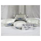 4pc Vintage Corning Ware Cornflower Blue Cook Ware