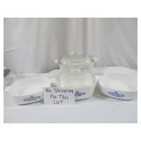 4pc Corning Ware Cornflower Blue Casseroles