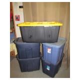 5pc Storage Totes w/ Lids Rubbermaid / Heavy Duty