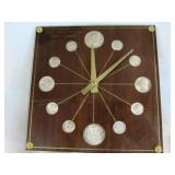 Last US Silver Coins Executive Desk Clock 12 Coins