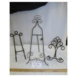 3pc Ornate Folding Metal Book or Display Stands