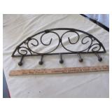 Wall Mount Coat / Hat Rack - Heavy Wrought Steel
