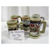 5pc Budweiser Limited Edition Beer Steins