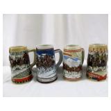 1985 to 1988 Budwesier Holiday Beer Steins