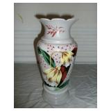 Antique European Hand Painted Blown Glass Vase