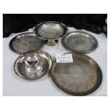 Vintage Silver Plate Fruit Stand, Trays & Server