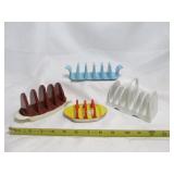 4pc Vintage Porcelain European Toast Racks