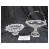 2pc - Vintage Glass Fruit Stand / Center Bowl