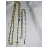 2pc Vintage Rosaries - Porcelain & Molded Beads