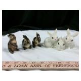 Goebel West Germany Porcelain Rabbits - 4pc