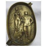 Vintage Solid Brass Two Sided Risque Ashtray
