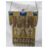 1920s Art Deco Enameled Metal Mesh Purse