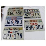 5 Pair Classic Texas Metal License Plates