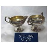 Sterling Silver Weighted Sugar & Creamer Set