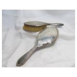 Antique Sterling Silver Vanity Brush & Mirror Set