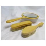 Vintage Celluloid Vanity Set w/ Bevel Glass Mirror