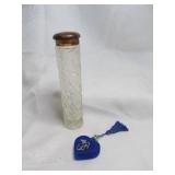 Vintage Glass Scent Bottle & Blue Perfume Bottle