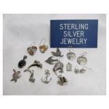 Sterling Silver Pendants, Earrings, Charms & Pins