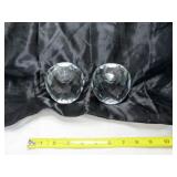 Pair of Tiffany & Co Faceted Crystal Candle Globes