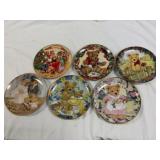 6pc Franklin Mint Sarah Bengry Teddy Bear Plates