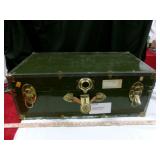 Wood & Metal Steamer Trunk / Travel Locker