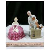 Royal Doulton 2pc Vintage Porcelain Figures