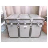 Steamer Trunk - Large Size Metal Over Wood Chest