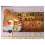 Welcome To Our Camper Metal Cut RV Sign