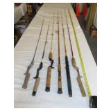 6pc Vintage Fishing Rods - 1 Steel
