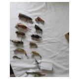 13pc Vintage Fishing Lures - Some Wood