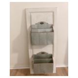 Vintage Wood Door File / Organizer Rack