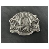 Wyoming 1990 Centennial Pewter Belt Buckle