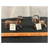 2pc Hamilton Collection Dachshund Figures w/ Tags