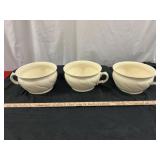 3pc Antique Porcelain Chamber Pots - Crown Lynn?