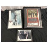 3pc Framed Western Music Posters & Photo