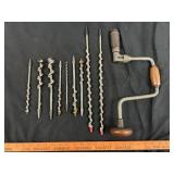 Vintage Ratcheting Bit Brace with Brace Bits