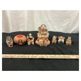 7pc Teissedre Pottery & Native American Sculptures