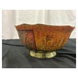 Decorative Metal Art Nouveau Pedestal Fruit Bowl
