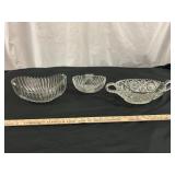 3pc American Brilliant Cut Glass & Crystal Bowls