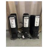 3pc Pelonis Electric Oil Heaters / Radiant Heaters