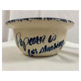 Casey Pottery Marshall, TX Stone Ware Popcorn Bowl