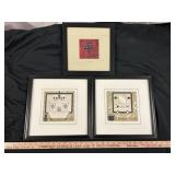 3pc Framed Art Prints - 'Peace' & 2pc Set