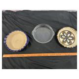 3pc Pie Dishes - Stone Ware, Pampered Chef, Pyrex