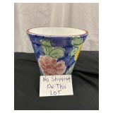 Hand Painted Ceramic 9' Flower Pot - Unused